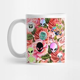 Aliens Love Roses Mug